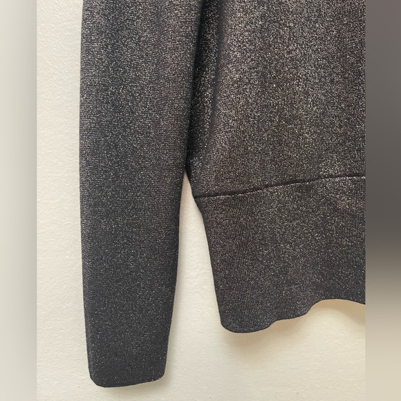 NWT Ann Taylor Shimmer Wrap Long Sleeve, Black Sz M - Picture 5 of 7